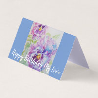 Glorieuze Paarse Pansy Schilderij Liefde Verjaarda