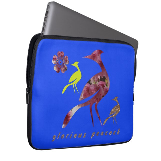 glorieuze pauw laptop sleeve (Voorkant Rechts)