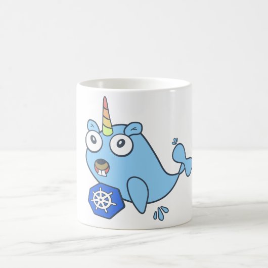 Glorigopher Docker unicorn met Kubernetes Koffiemok (Center)