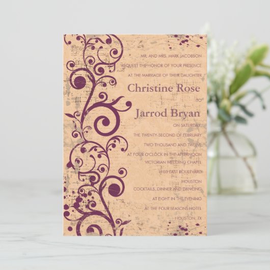 Glorious bruiloft-uitnodiging kaart (Staand voorkant)