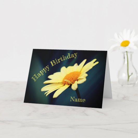 Glorious Daisy Flower Personalized Birthday Kaart (Kleine Plant)