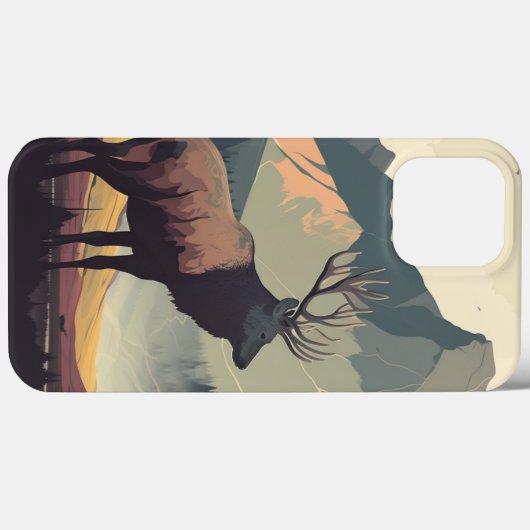 Glorious Elk iPhone Case (Achterkant (horizontaal))