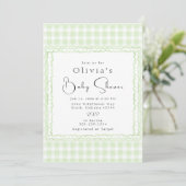 Glorious Gingham Baby shower Kaart (Staand voorkant)