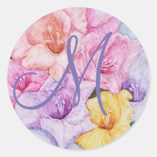 GLORIOUS GLADIOLA FLORAL RONDE STICKER