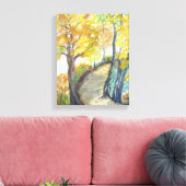 Glorious Golden Autumn Landscape van Waterverf Canvas Afdruk (Insitu (Woonkamer))