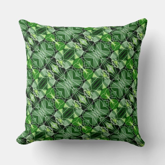 Glorious Green Abstract Pattern Sierkussen (Voorkant)