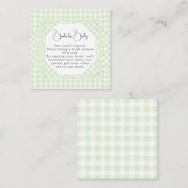 Glorious Green Gingham boeken voor Baby Notitiekaartje