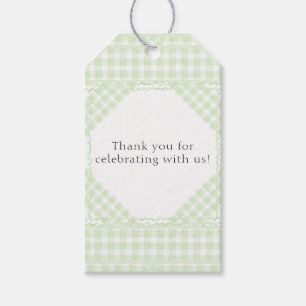 Glorious Green Gingham Cadeaulabel