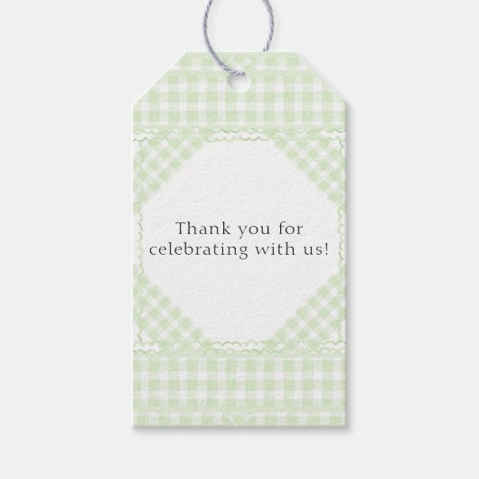 Glorious Green Gingham Cadeaulabel (Voorkant)
