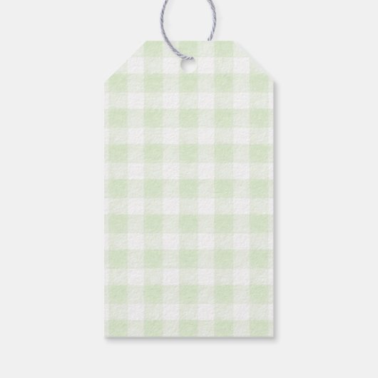 Glorious Green Gingham Cadeaulabel (Achterkant)