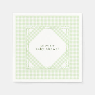 Glorious Green Gingham Servet