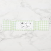 Glorious Green Gingham waterfles Etiket (Enkel label)