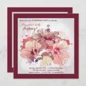 Glorious Hibiscus Party Invitation Kaart (Voorkant / Achterkant)