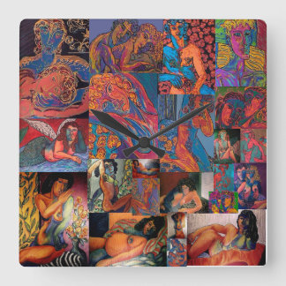 Glorious Nudes! Vierkante acrylwandklok Klok