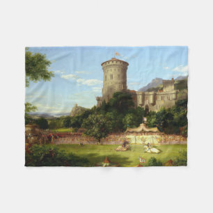 Glorious Past (Medieval Joust) (door Thomas Cole) Fleece Deken