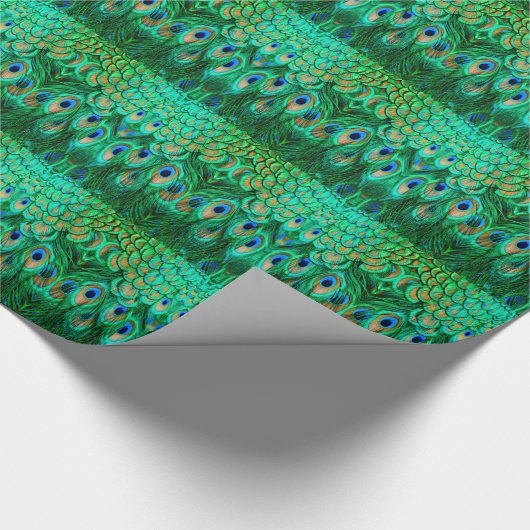 Glorious Peacock Feathers Cadeaupapier (Hoek)