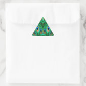 Glorious Peacock Feathers Driehoek Sticker (Tas)