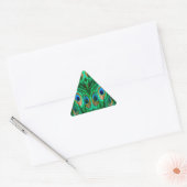 Glorious Peacock Feathers Driehoek Sticker (Envelop)