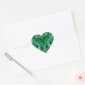 Glorious Peacock Feathers Hart Sticker (Envelop)