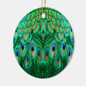 Glorious Peacock Feathers Keramisch Ornament (Links)
