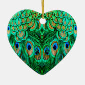 Glorious Peacock Feathers Keramisch Ornament (Voorkant)