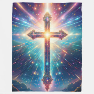 Glorious Shining Cross Fleece Deken