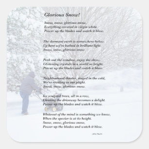 Glorious Snow Seasonal Poem Vierkante Sticker