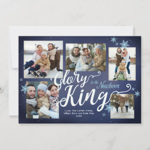 Glory aan de Newborn King   Kerstfotokaart Feestdagenkaart