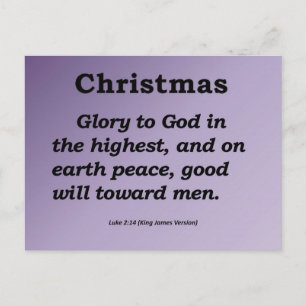 Glory aan God op High Kerstmis Luke 2:14 Feestdagenkaart
