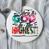 Glory aan God Ronde Button 6,0 Cm (In situ)