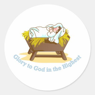 Glory aan God Ronde Sticker