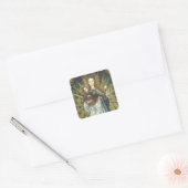 Glory aan Jezus en Mary Vierkante Sticker (Envelop)