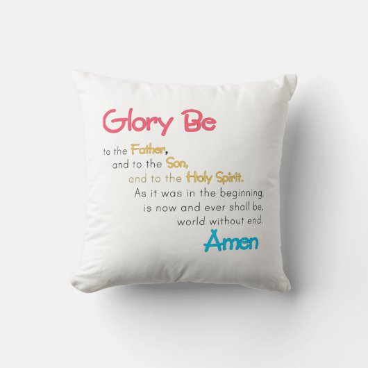 Glory Be Prayer Coussin : Foi & Confort pour les e (Recto)
