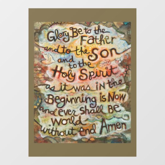 Glory Be Prayer Window Cling Raamsticker (Vel)