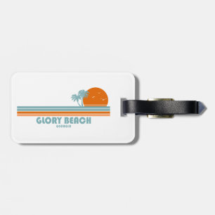 Glory Beach Georgia Sun Palm Trees Bagagelabel