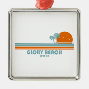 Glory Beach Georgia Zon Palm Bomen Metalen Ornament