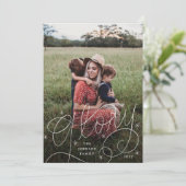 Glory Hand-Lettering foto Feestdagenkaart (Staand voorkant)