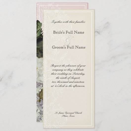 Glory Hydrangea Faire-part de mariage du matin - r (Devant / Derrière)