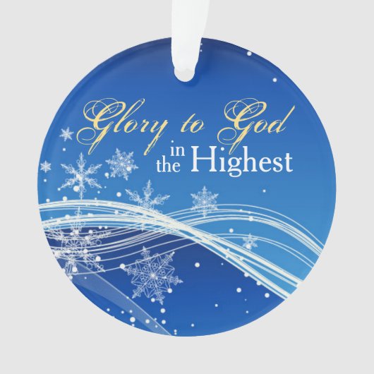 Glory to God Blue Skies Personalized Ornament (voorkant)
