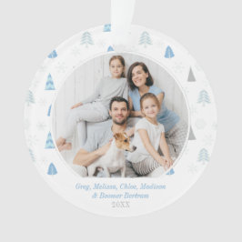 Glory to God Blue Tree Photo Card Ornament