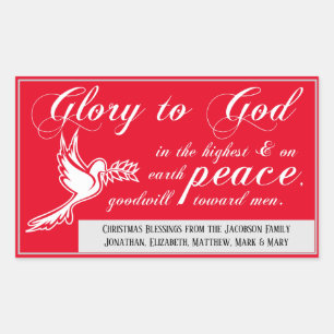 Glory to God Peace on Earth kerstcadeau Verse Rechthoekige Sticker