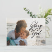 Glory to God, Religieuze kerstfotokaart Kaart (Staand voorkant)