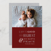 Glory to God Religieuze kerstkaart (Voorkant / Achterkant)