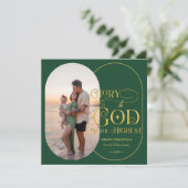 Glory to God Religious 2 Fotoscript Christelijk Feestdagenkaart (Staand voorkant)
