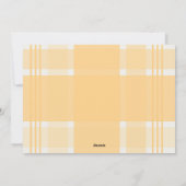 Glory to God Script Kerstmis Mustard Tartan Feestdagenkaart (Achterkant)