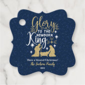 Glory to the Newborn King Glitter Gift Labels (Voorkant)