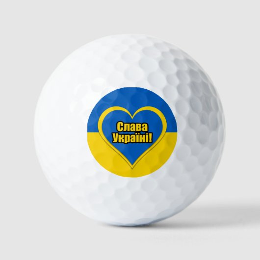 Glory to Ukraine written in Ukrainian Golfballen (Voorkant)