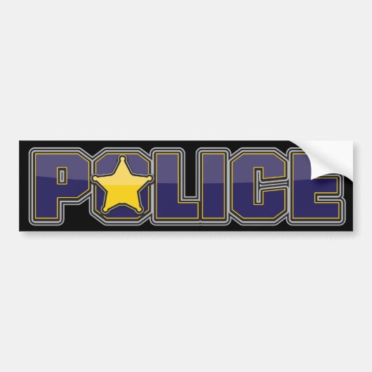 Gloss Police Department Blue met Star Bumpersticker (Voorkant)
