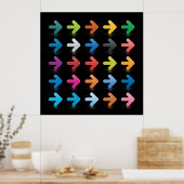 Glossy Arrows Set Vibrant Directional Pointers Poster (Keuken)