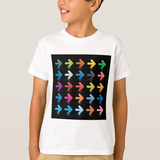 Glossy Arrows Set Vibrant Directional Pointers T-shirt (Voorkant)